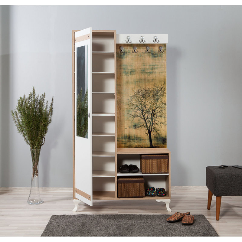 Hall Tree 49.2'' Wide with Shoe Storage