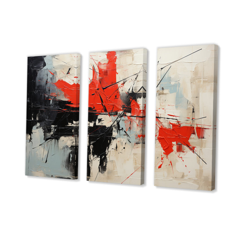 «Abstract Duality II», reproduction sur toile tendue de 3 pièces, H 32 po x l 48 po x P 1 po, Toile tendue