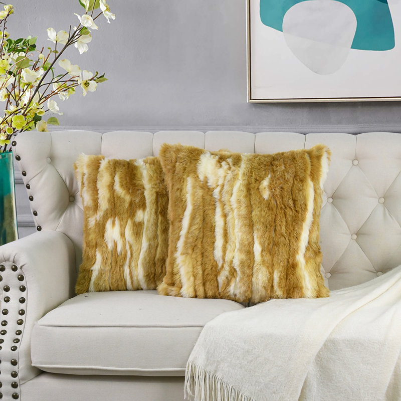 Abstract Square Cushion Cover, Amber Gold, 66cm x 66cm