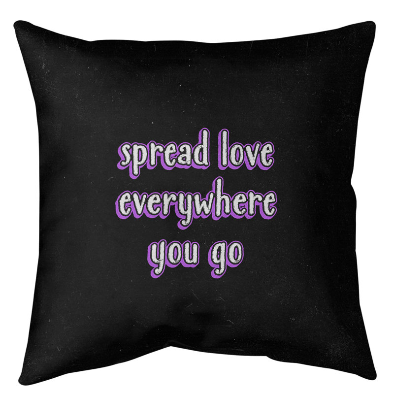 Coussin de sol à motif d’amour spread, H 36 po x l 36 po, Mauve