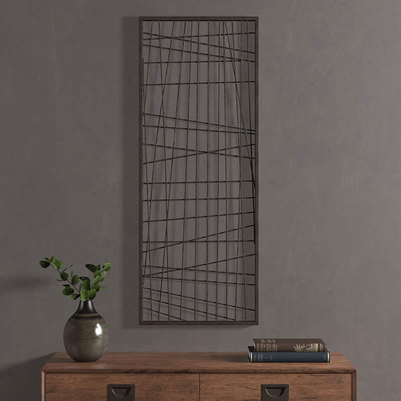 Pièce décorative murale en métal noir - Finition vieillie pour un style artisanal fabriqué à la main