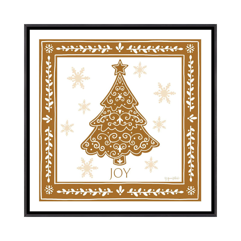 Arbre de Noël en pain d'épice - reproduction d'art murale - toile encadrée, H 37 po x l 37 po, Noir patiné