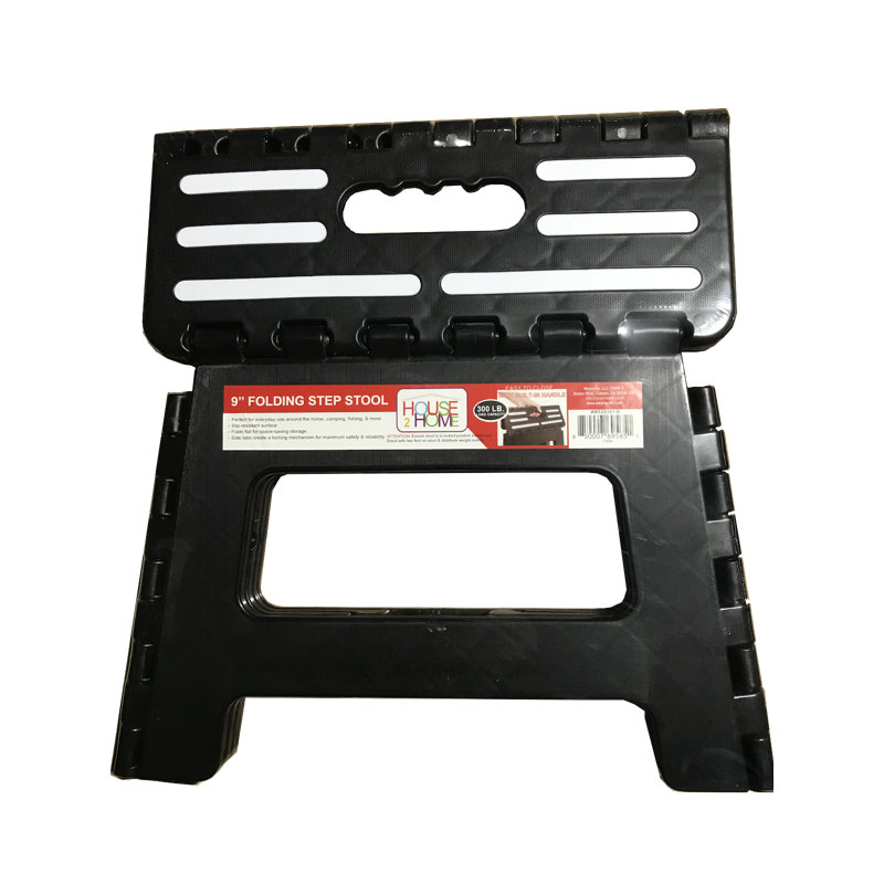 Peerless 1 - Step Plastic Lightweight Folding Step Stool, Black