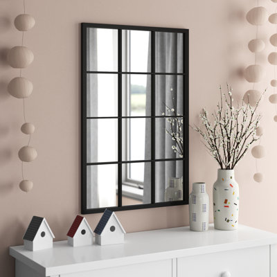 Paris Window Pane Framed Wall Mounted Accent Mirror