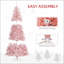 Sapin de Noël artificiel d'apparence naturelle 7,5 pi avec branches réalistes, 500 lumières DEL blanc chaud et 1346 pointes, rose-1537184551