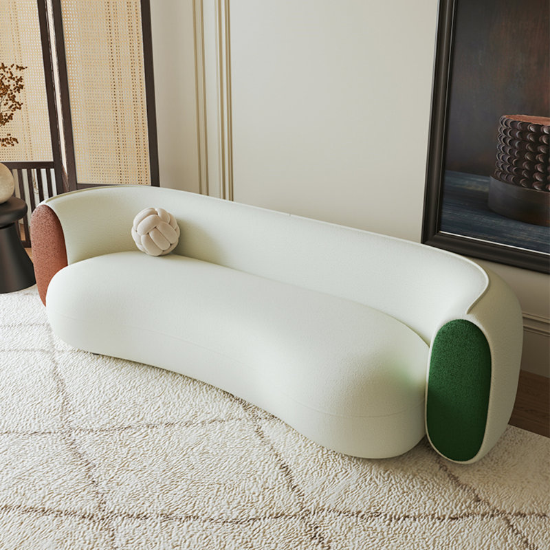 Simple Off-white Curved Sofa