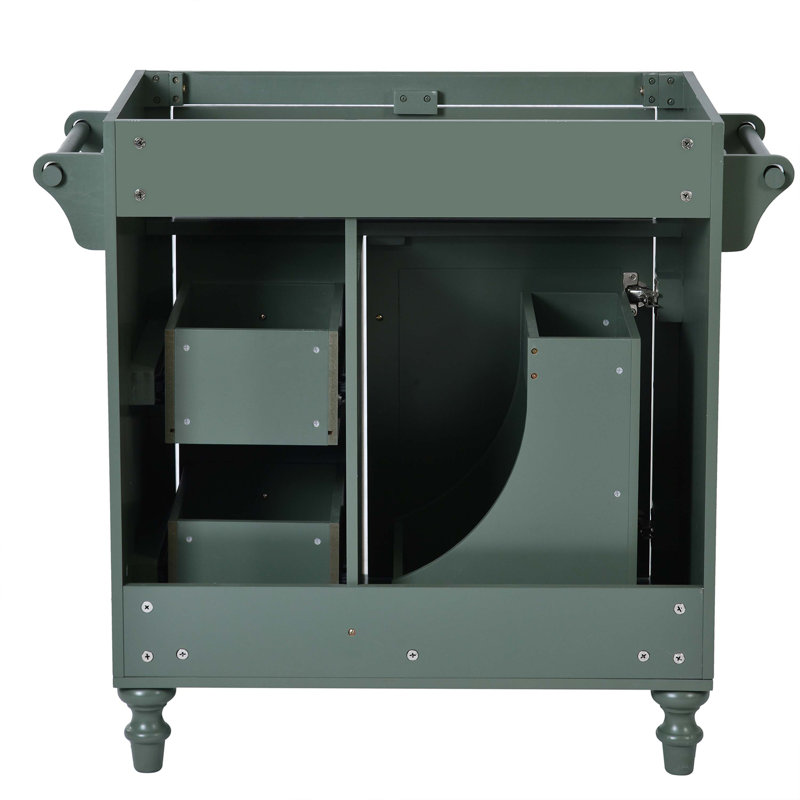 30'' Green MDF Freestanding Bathroom Vanity with Gold Hardware