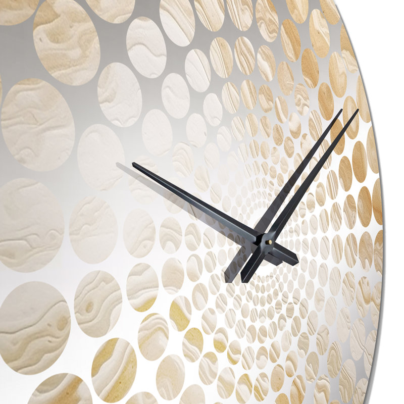 Crème marbrée crème Melody II - horloge murale abstraite, Petit