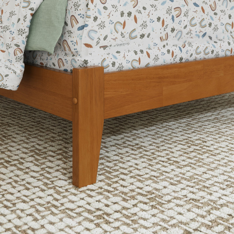 Lit plateforme en bois massif Orlando, Simple, Light Toffee