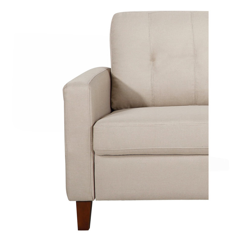 Fauteuil capitonné capitonné à garniture carrée à accoudoirs carrés, meubles de salon transitionnels en tissu de polyester