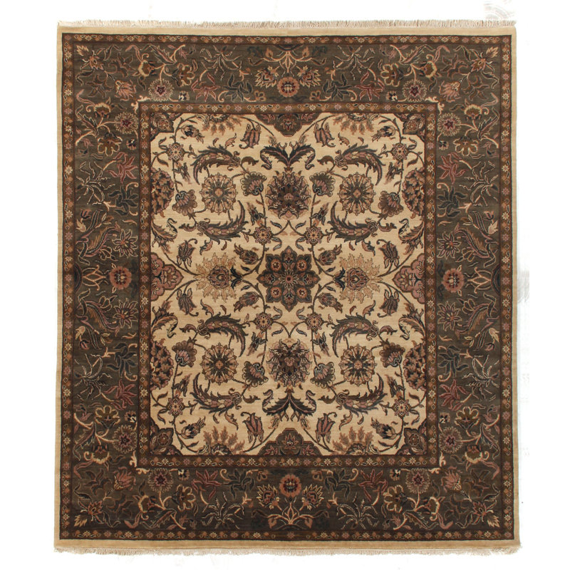 Moghul Wool Oriental Area Rug, Round 8' 