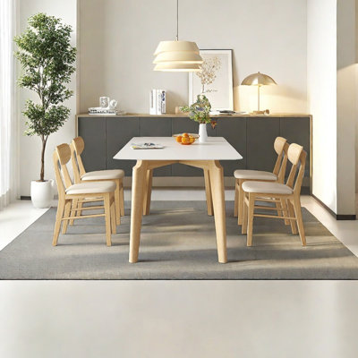 Ash Wood Slate Dining Table