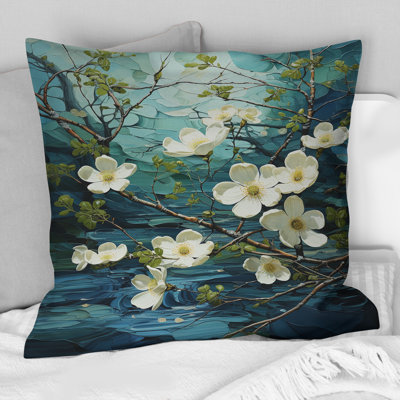 Coussin décoratif à imprimé cornouiller Teal