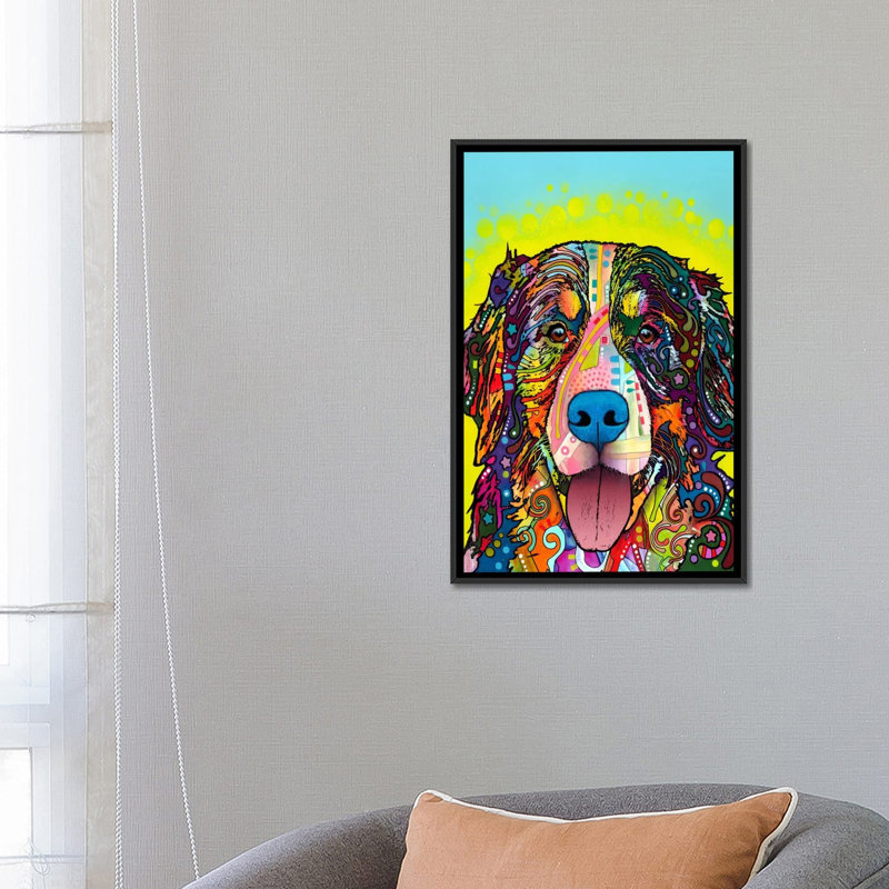 «Bernese Mountain Dog», impression sur toile, H 26 po x l 18 po x P 1,5 po, Toile avec cadre noir