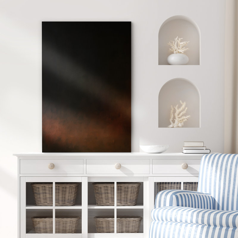 «Black and Rust Abstract Gradient Art», reproduction d'art sur toile encadrée, H 48 po x l 32 po x P 1,5 po, Toile tendue