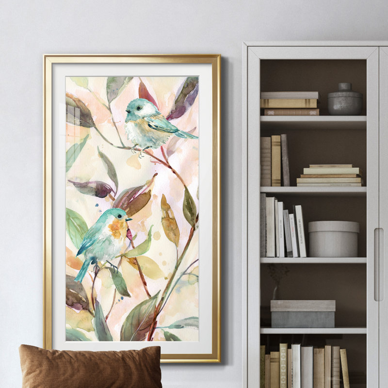 Bird Sanctuary I - peinture encadrée, Doré, H 14,5 po x l 26,5 po x P 1,5 po