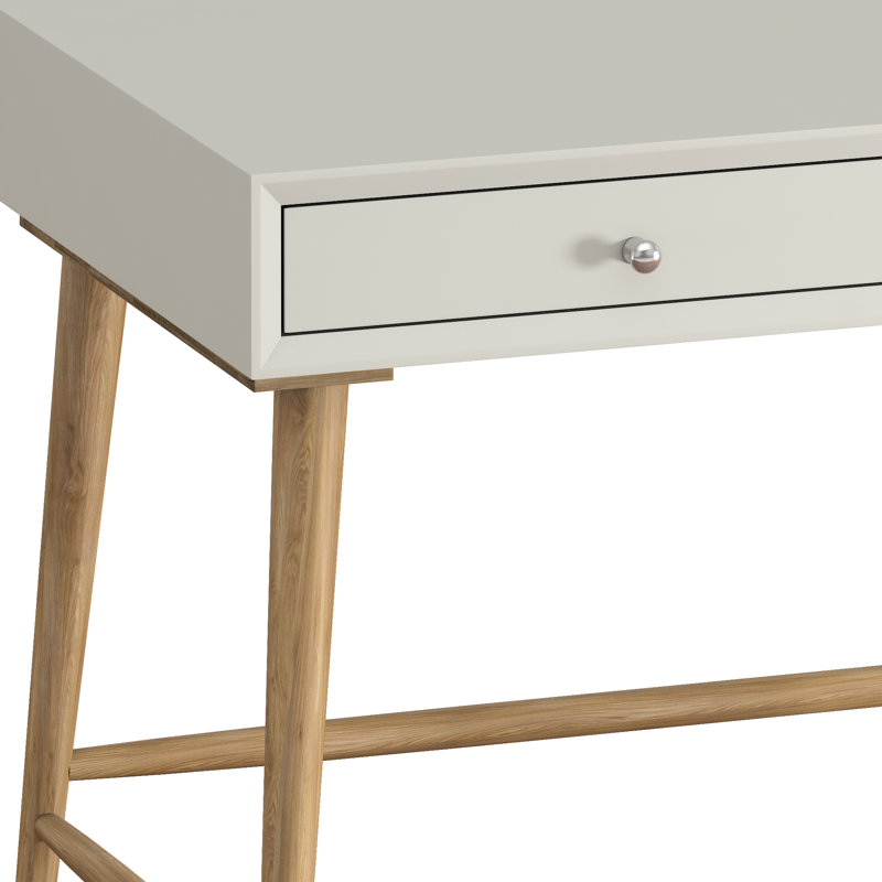 Athey Solid Wood Top Writing Desk, Silver Birch