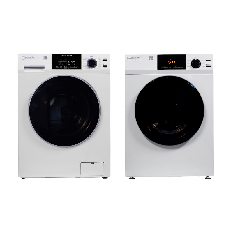 Laveuse numérique de luxe Equateur 1,9 pi3 110v + sécheuse ventilée 4 pi3