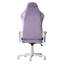 Chaise de jeu pivotante à roulettes en velours violet et blanc