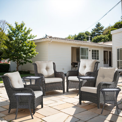 Schutt 8 - Pieces Rattan Multiple Chairs Seating Group with Cushions and Side Table by Red Barrel Studio