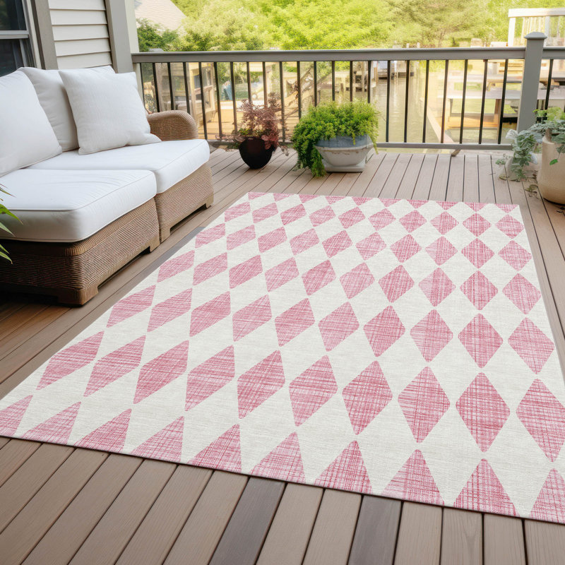 Loreen Washable Geometric Indoor / Outdoor Rug, Rectangle 9' x 12'