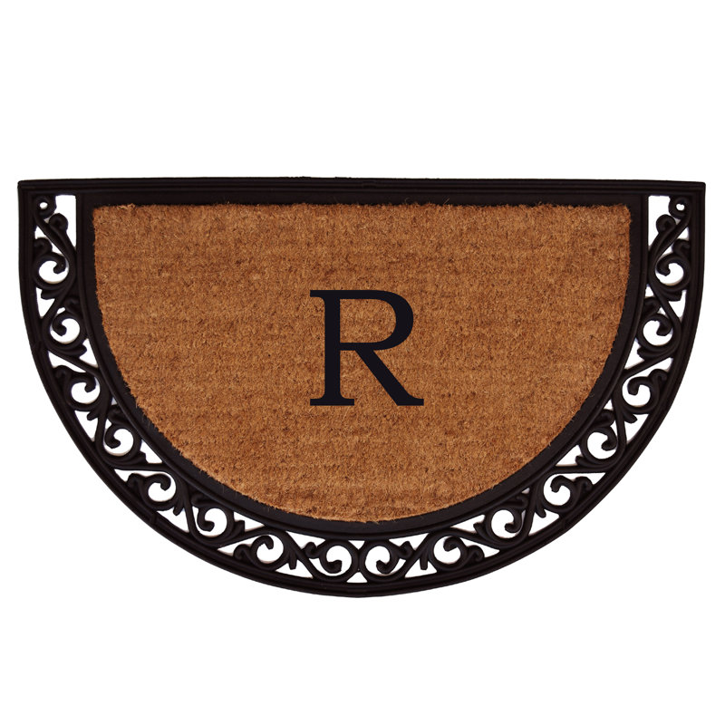 Assemgul Non-Slip Outdoor Doormat, Semi-Circle 1'6" x 2'6", R