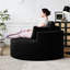 Fauteuil-lit simple de 50 po en velours côtelé sans assemblage, conception d'oreiller pour salle de projection et chambre à coucher, fauteuil rembourré en mousse noire, coussin, salon à assembler requis-10454441-10454443