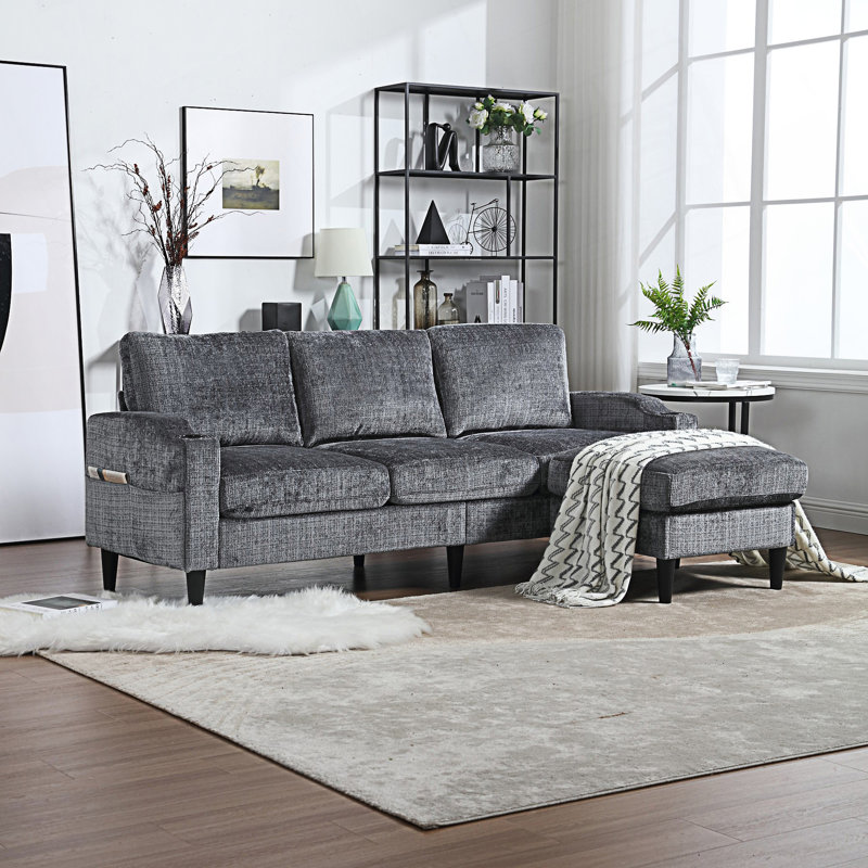 Canapé modulaire avec deux porte-gobelets, Gris
