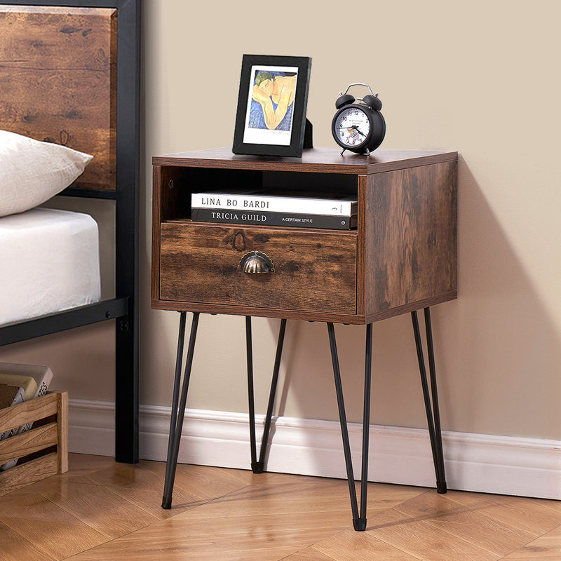 Alicia Steel Piece Bedroom Set, Brown, Twin