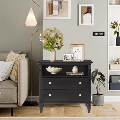 Farmhouse 2 Drawer Dresser With Charging Station For Bedroom, Retro Closet Dressers Chest Of Drawers, Nightstands For Living Room Bedroom by Alcott Hill