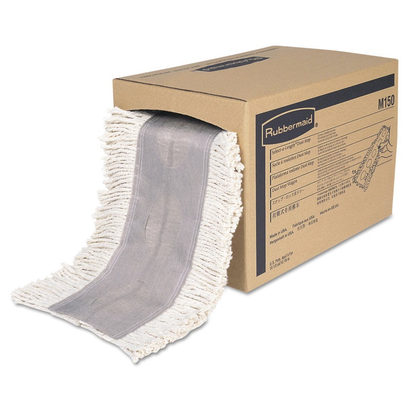 Cut To Length Cotton Dust Mops in White
