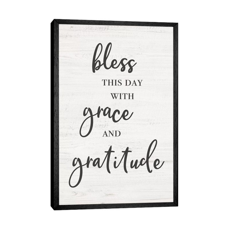 Bless This Day - Print on Canvas, Black Framed, 66.04cm H x 45.72cm W x 3.81cm D