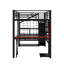 Lit mezzanine double en métal avec bureau, garde-robe, escalier de rangement et DEL-461761405