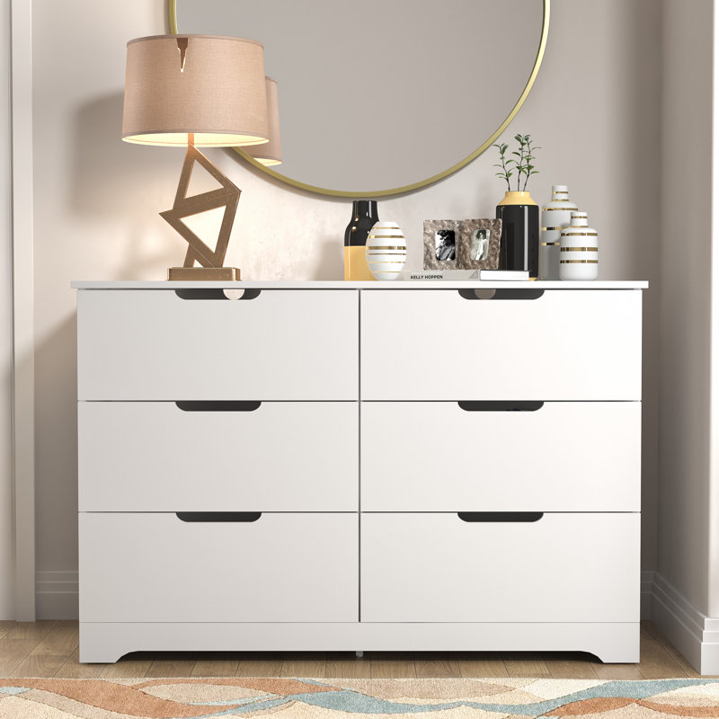 Aroob 6 Drawer Dresser 47.24'' W, Matte White