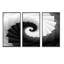 «Black and White Rotating Squares Spirals», reproduction de cadre flottant sur toile 3 pièces-1415582111-1415582110