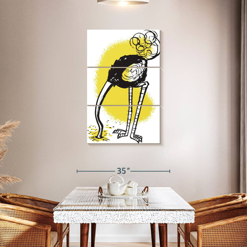 Brampt Introverted Ostrich, 45" H x 28" W