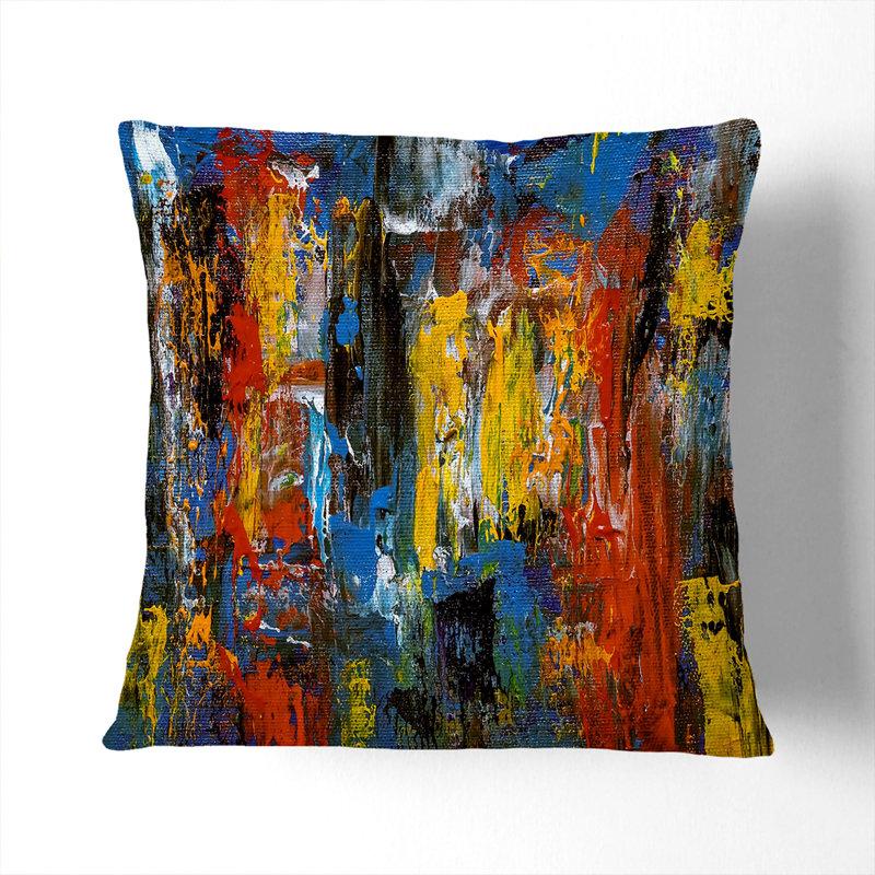 Abstract Square Throw Cushion, White, 40 x 40 cm