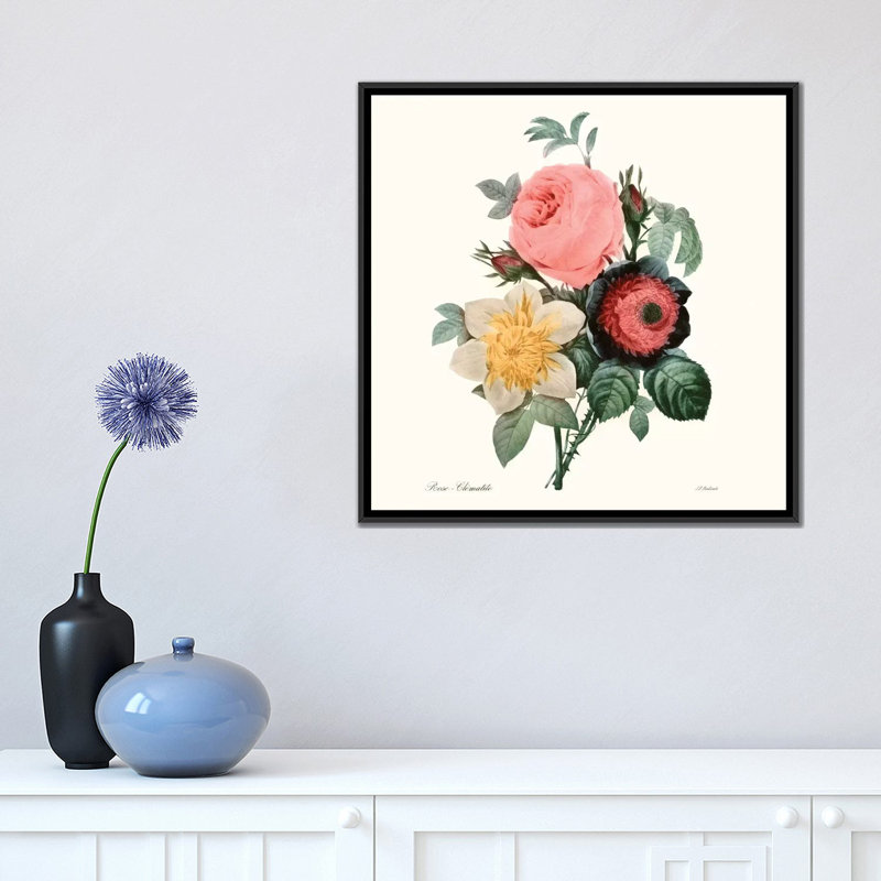 « blushing bouquet ii », reproduction d’impression sur toile, H 18 po x l 18 po x P 1,5 po, Pas de tapis, Toile tendue