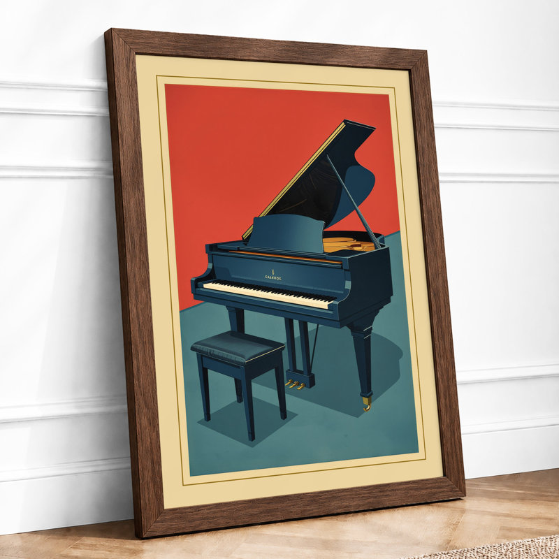 Modernist Piano Art Deco - Print, Walnut, A1 - 84.1 x 59.4 cm