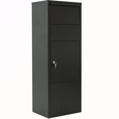 Large Package Delivery Parcel Mail Drop Box For Black, 10.5" X 15.5" X 41.30",With Lockable Storage Compartment Heavy Duty Weatherproof For Express Mail Delivery For Home & Business Use