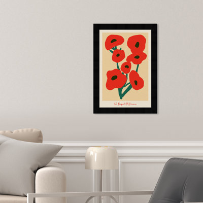 «Modern Modern Red Bouquet» par Joss & Main - reproduction de cadre photo