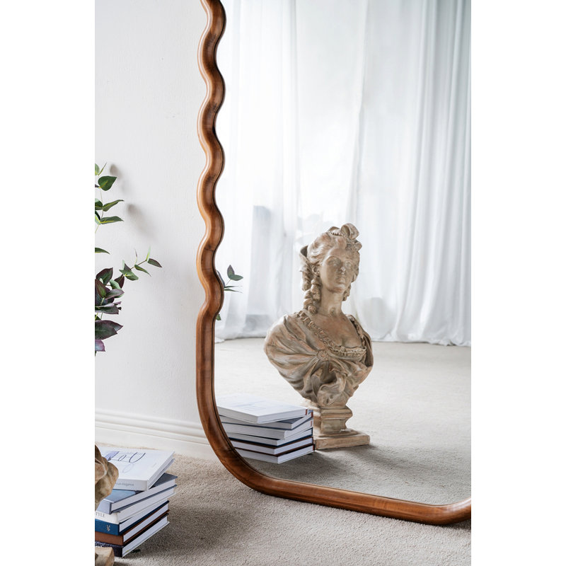 Miroir de plancher en bois, pleine longueur avec cadre