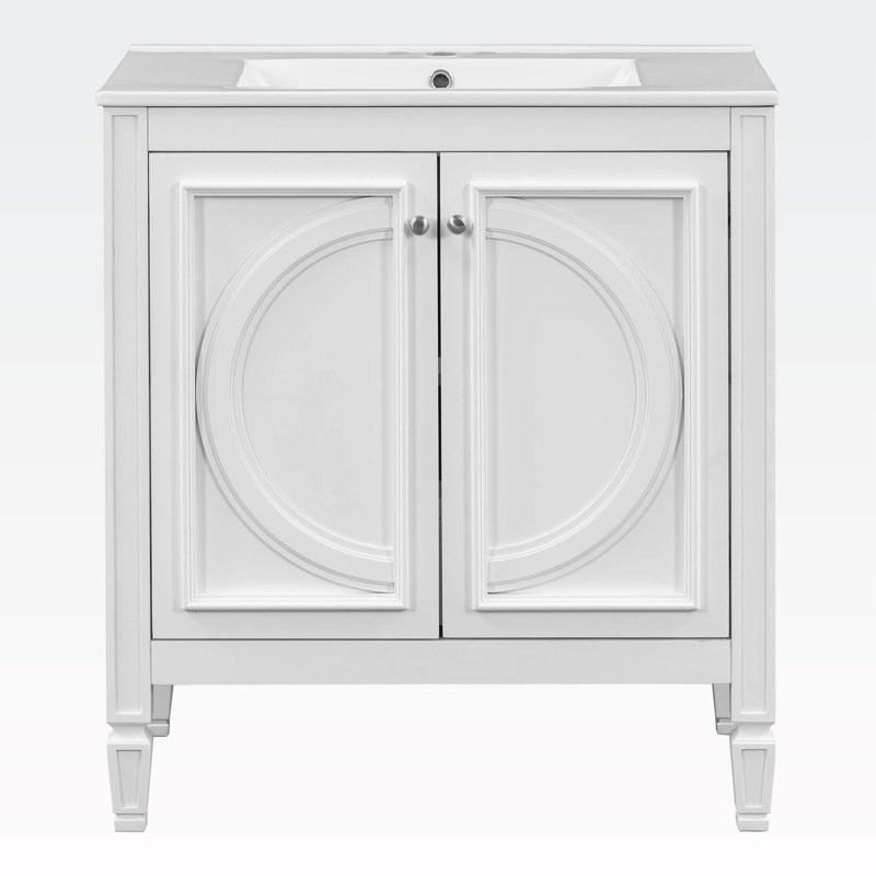 30" Bathroom Vanity with Sink, White