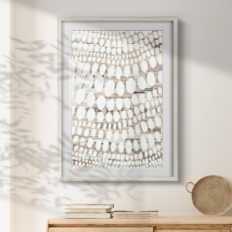 Motif rétro III - impression encadrée, H 28,5 po x l 20,5 po, Blanc