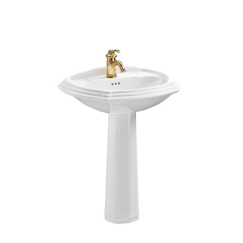 Soren Pedestal Lavatory, White, Single