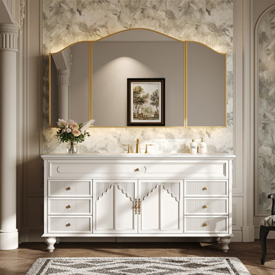 French retro style floor-standing bathroom cabinet