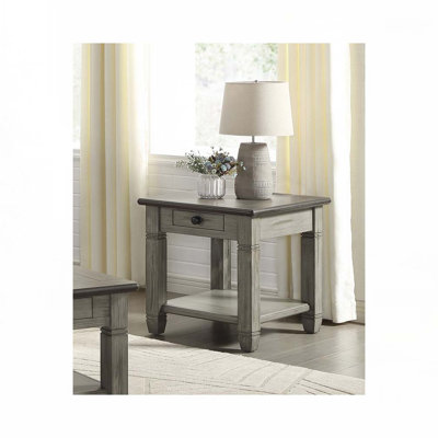 Table basse en bois avec tablette de plancher et 1 tiroir