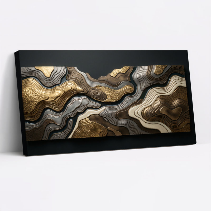 «Abstract Waves», reproduction d'art sur toile, ensemble de 1, L 48 po x H 24 po, Toile tendue