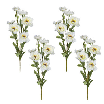 Paillasson artificiel en soie blanche Audet, ensemble de 4 po