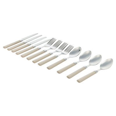 12 Pcs Stainless Steel Cutlery Set  Forks Spoons In Holder